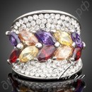 Кольцо Multicolour Water Drop Cubic Zirconia Ring Platinum Plated SWA ELEMENTS Austrian Crystal Multicolour